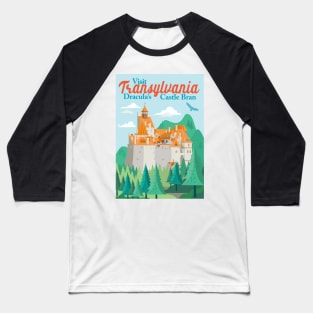 Travel Poster Transylvania, Bran castle, Dracula 1 Baseball T-Shirt